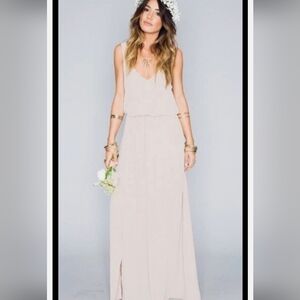 Show Me Your Mumu Kendall V Back Dusty Blush Maxi Bridesmaid Dress XS